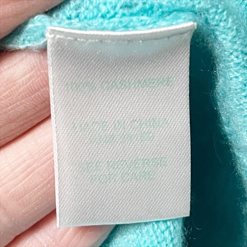 Lilly‎ Pulitzer 100% Cashmere Turquoise Ruffle Cardigan Small open front sweater - Picture 8 of 9
